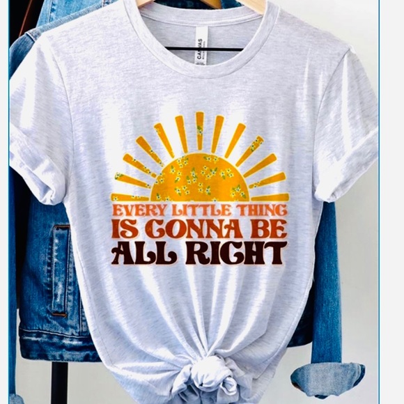 ✨Ash Every Little Thing Is Going To Be Alright Unisex Short Sleeve Tee - Picture 2 of 7